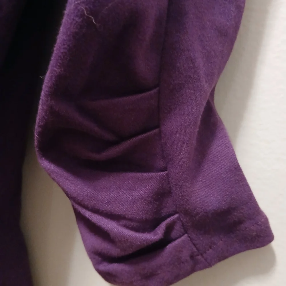 Liz Alig Cotton Dress Plum 3/4 Sleeves Size XS
